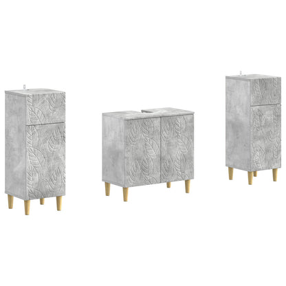 Set di Armadi da Bagno da 2 Pezzi DELFT Grigio Cemento | homemem39