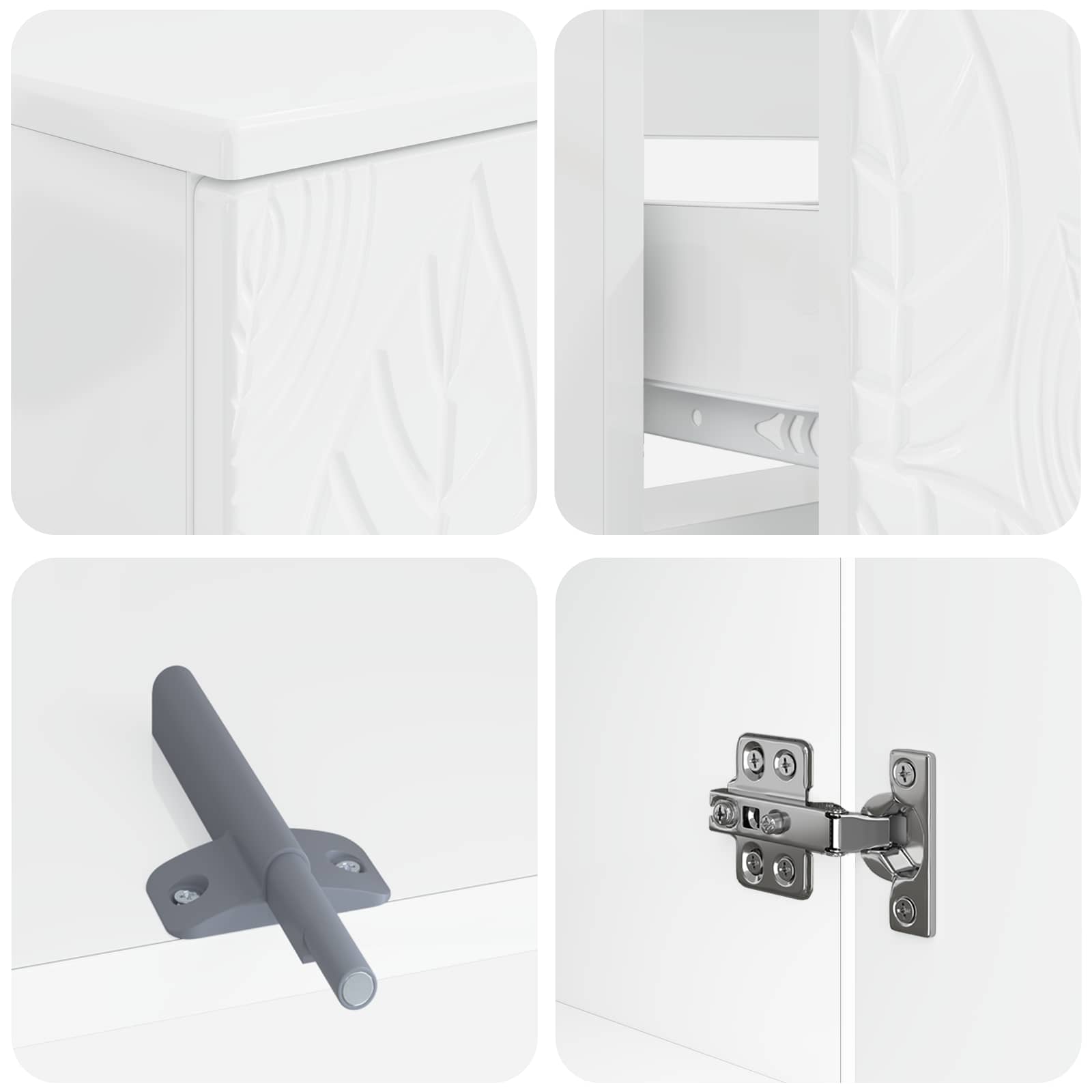 Set di Armadi da Bagno da 2 Pezzi DELFT Bianco Lucido | homemem39