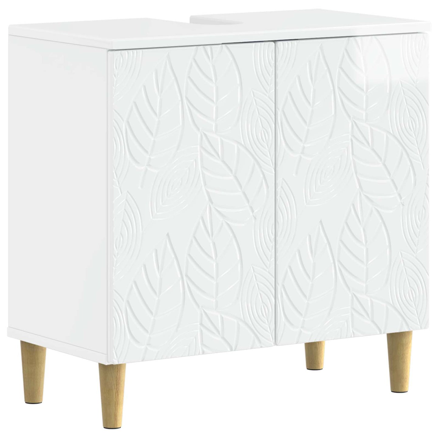 Set di Armadi da Bagno da 2 Pezzi DELFT Bianco Lucido | homemem39