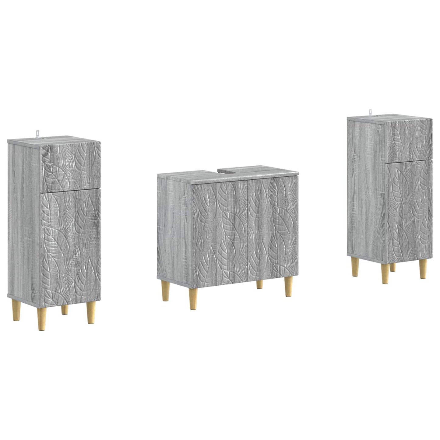 Set di Armadi da Bagno da 2 Pezzi DELFT Sonoma grigio | homemem39