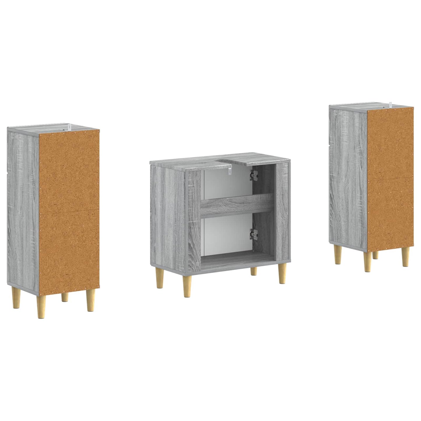 Set di Armadi da Bagno da 2 Pezzi DELFT Sonoma grigio | homemem39