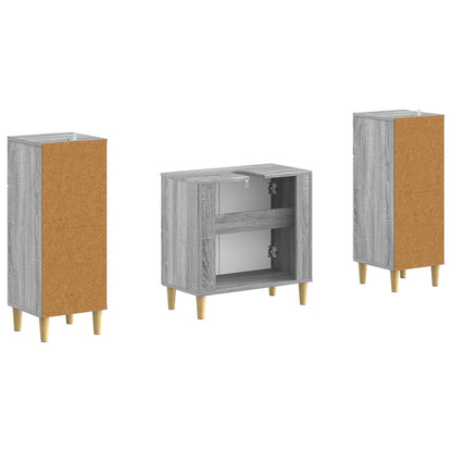 Set di Armadi da Bagno da 2 Pezzi DELFT Sonoma grigio | homemem39