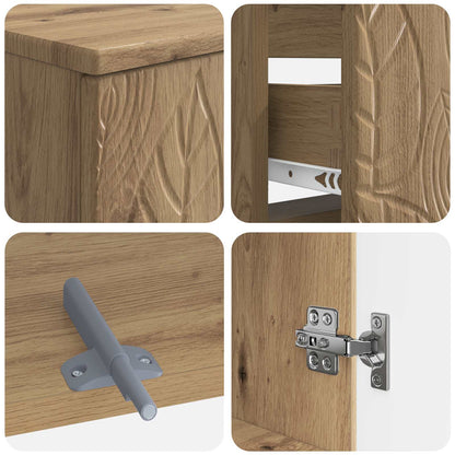 Set di Armadi da Bagno da 2 Pezzi DELFT Rovere Artigianale | homemem39