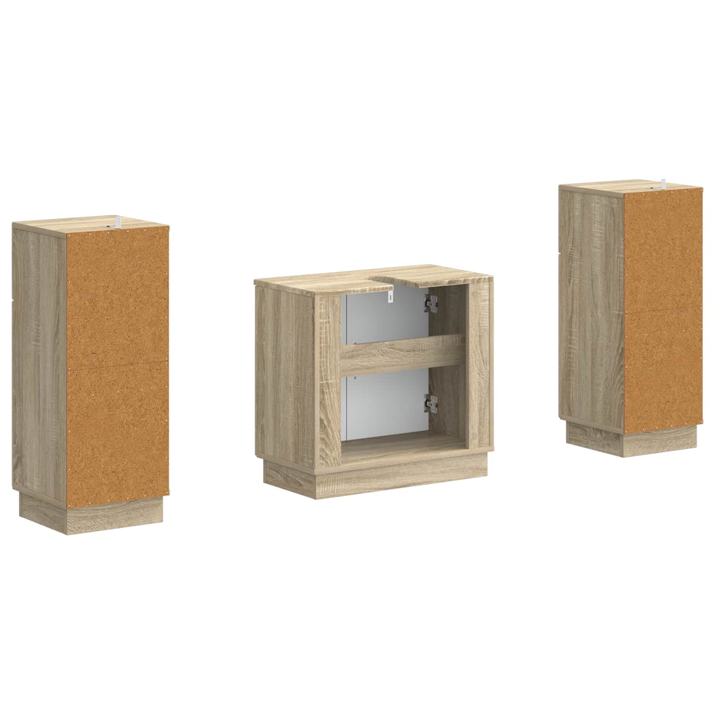 Set di Armadi da Bagno da 2 Pezzi HOORN Rovere Sonoma | homemem39