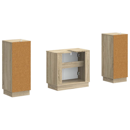Set di Armadi da Bagno da 2 Pezzi HOORN Rovere Sonoma | homemem39