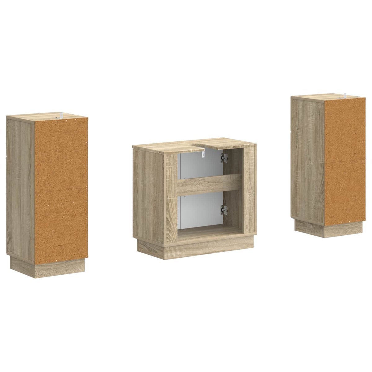 Set di armadietti da bagno in 3 pezzi HOORN Rovere Sonoma