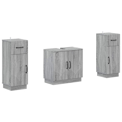 Set di armadietti da bagno in 3 pezzi HOORN Sonoma grigio