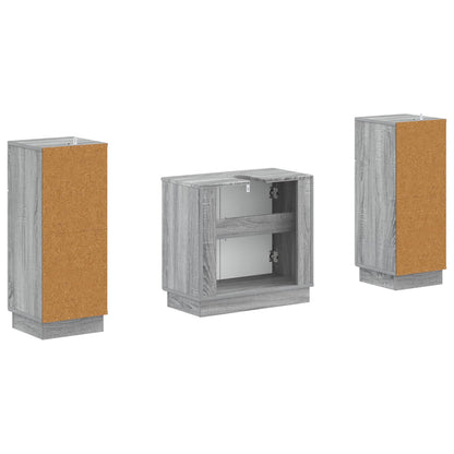 Set di Armadi da Bagno da 2 Pezzi HOORN Sonoma grigio