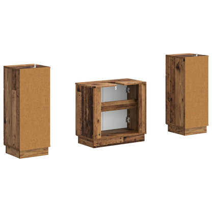 Set di Armadi da Bagno da 2 Pezzi HOORN Legno antico | homemem39
