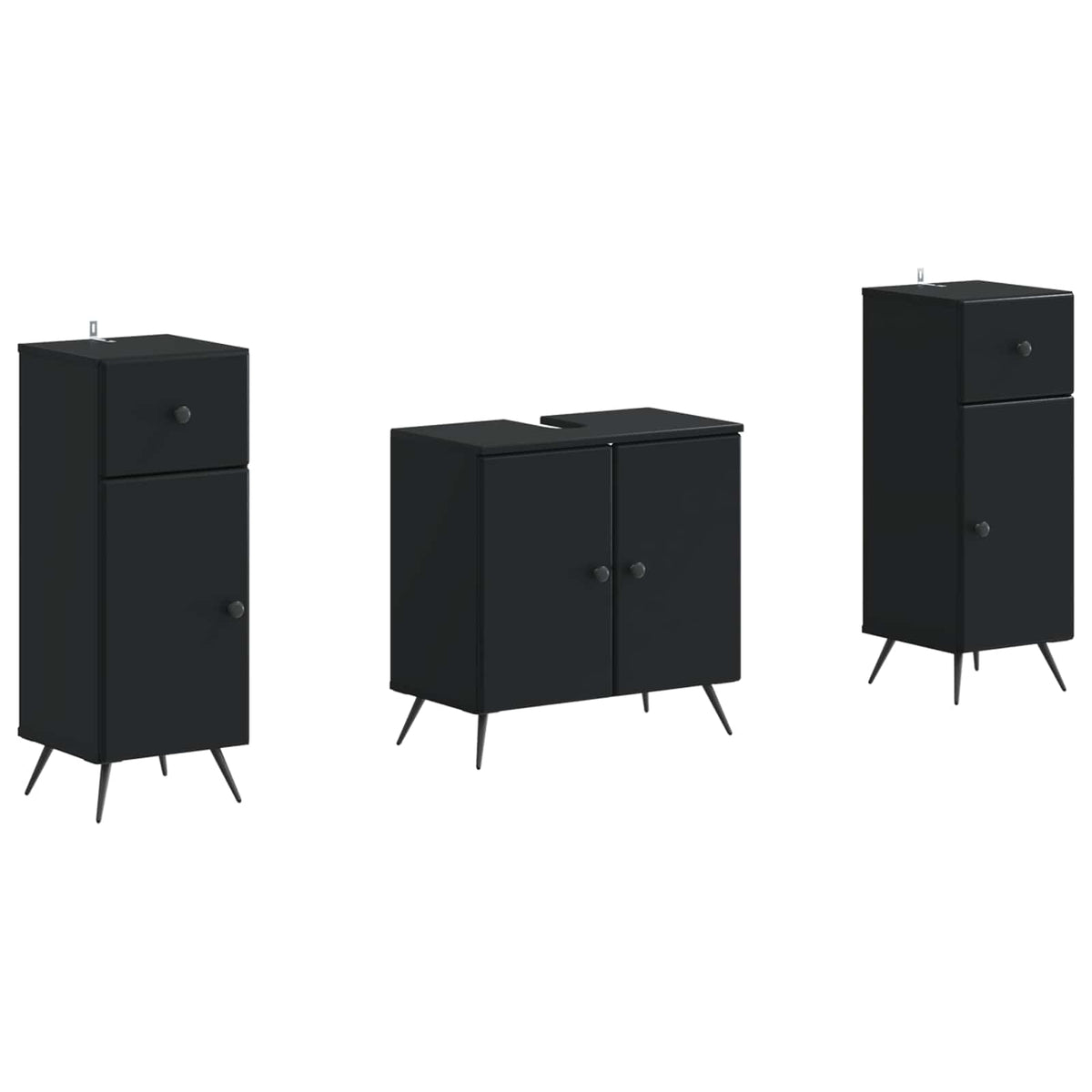 Set di armadietti da bagno in 3 pezzi BREDA Nero