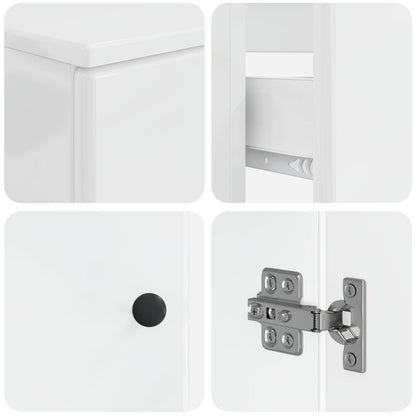 Set di Armadi da Bagno da 2 Pezzi BREDA Bianco Lucido | homemem39