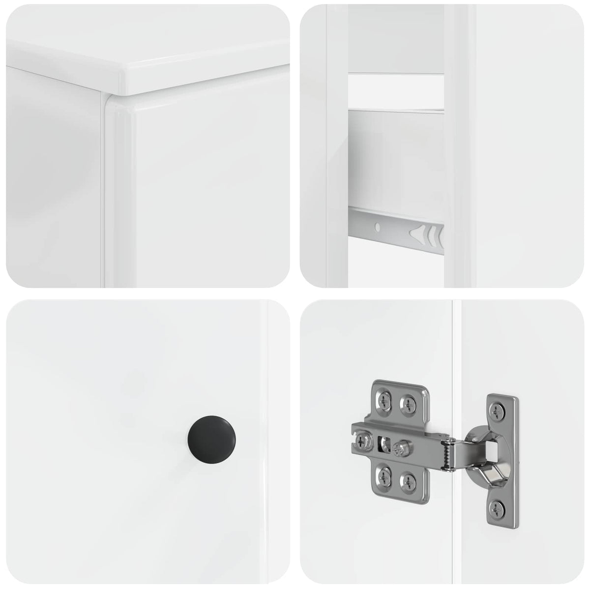 Set di armadietti da bagno in 3 pezzi BREDA Bianco Lucido
