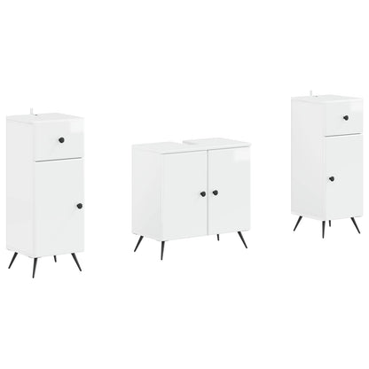 Set di armadietti da bagno in 3 pezzi BREDA Bianco Lucido