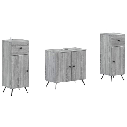 Set di armadietti da bagno in 3 pezzi BREDA Sonoma grigio