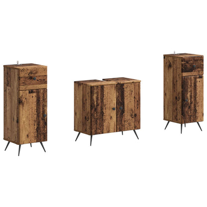 Set di armadietti da bagno in 3 pezzi BREDA Legno antico