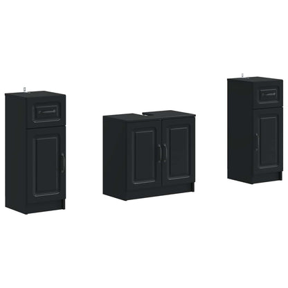 Set di armadietti da bagno in 3 pezzi UTRECHT Nero