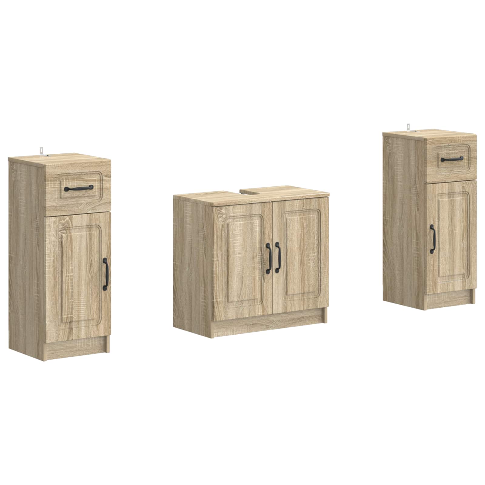 Set di Armadi da Bagno da 2 Pezzi UTRECHT Rovere Sonoma | homemem39
