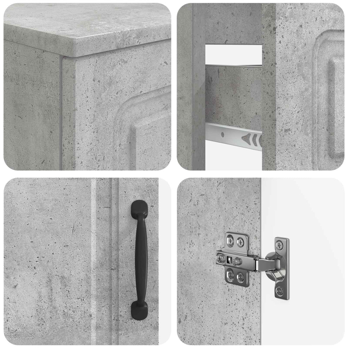 Set di armadietti da bagno in 3 pezzi UTRECHT Grigio Cemento