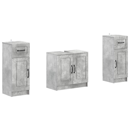 Set di armadietti da bagno in 3 pezzi UTRECHT Grigio Cemento