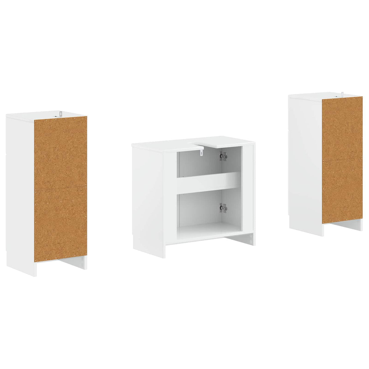 Set di armadietti da bagno in 3 pezzi UTRECHT Bianco Lucido