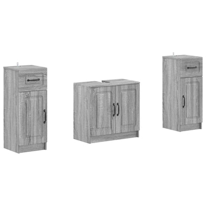 Set di armadietti da bagno in 3 pezzi UTRECHT Sonoma grigio