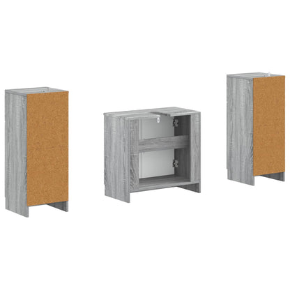 Set di armadietti da bagno in 3 pezzi UTRECHT Sonoma grigio