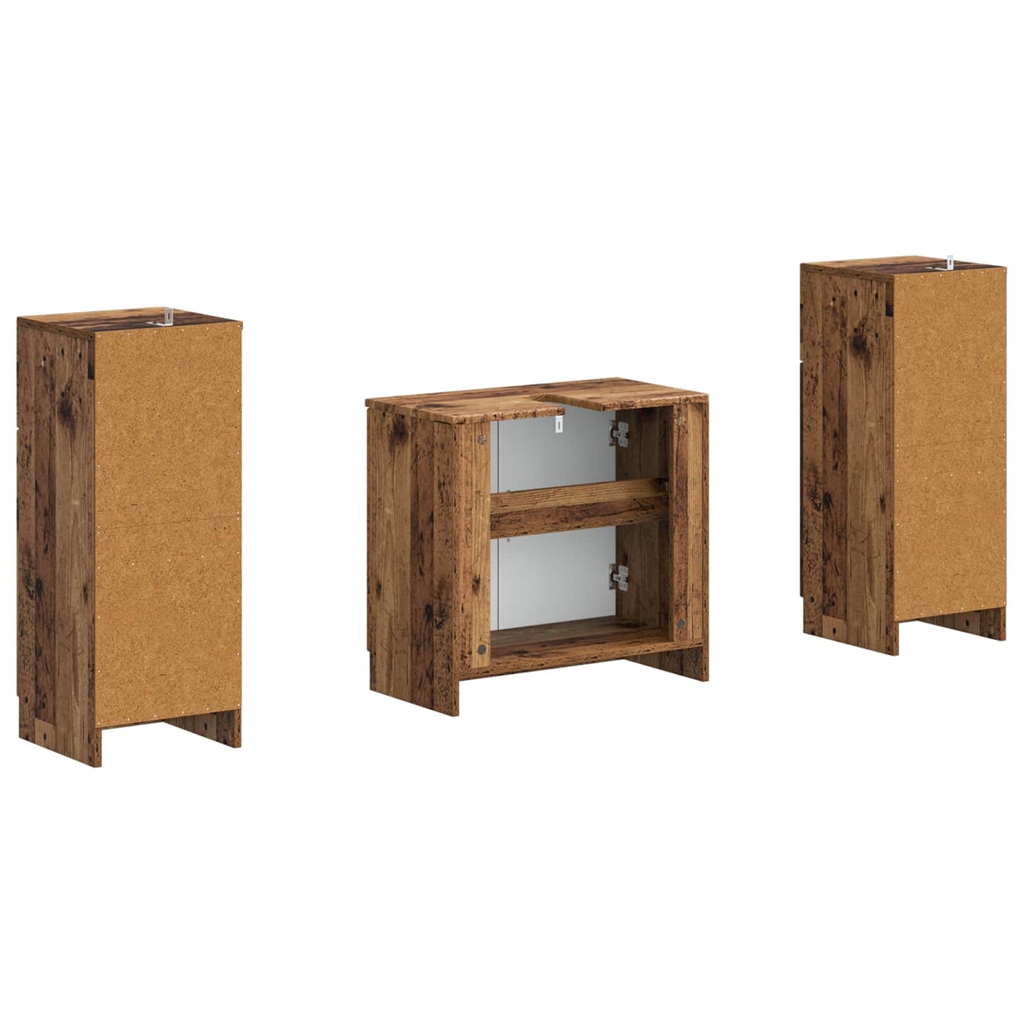 Set di Armadi da Bagno da 2 Pezzi UTRECHT Legno antico | homemem39