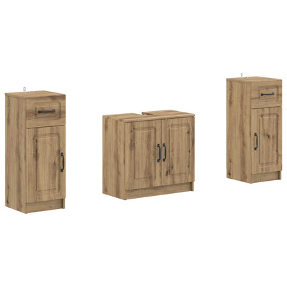 Set di Armadi da Bagno da 2 Pezzi UTRECHT Rovere Artigianale
