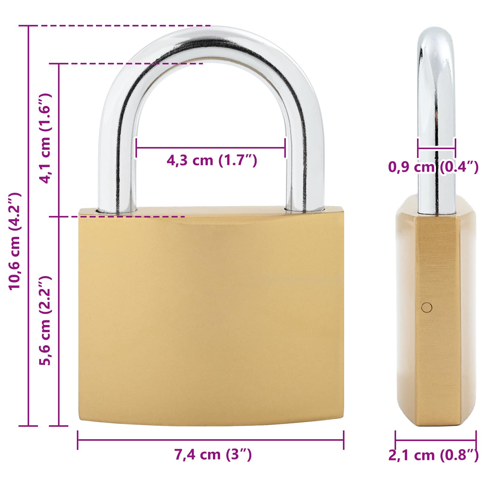 U Lock con Chiavi 100 pcs Ottone Ferro | homemem39
