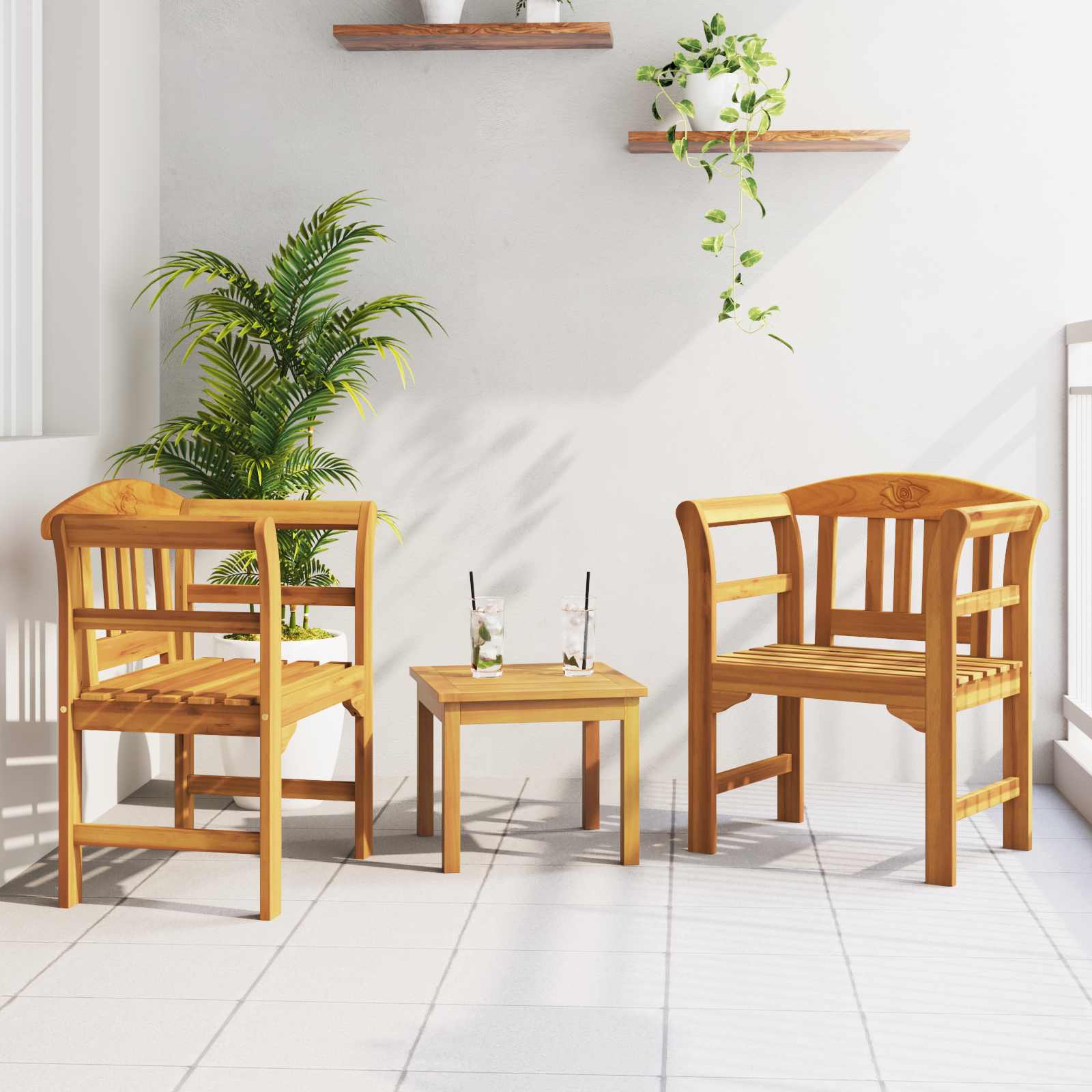 Set da giardino con divano a rosa 3 pcs | homemem39