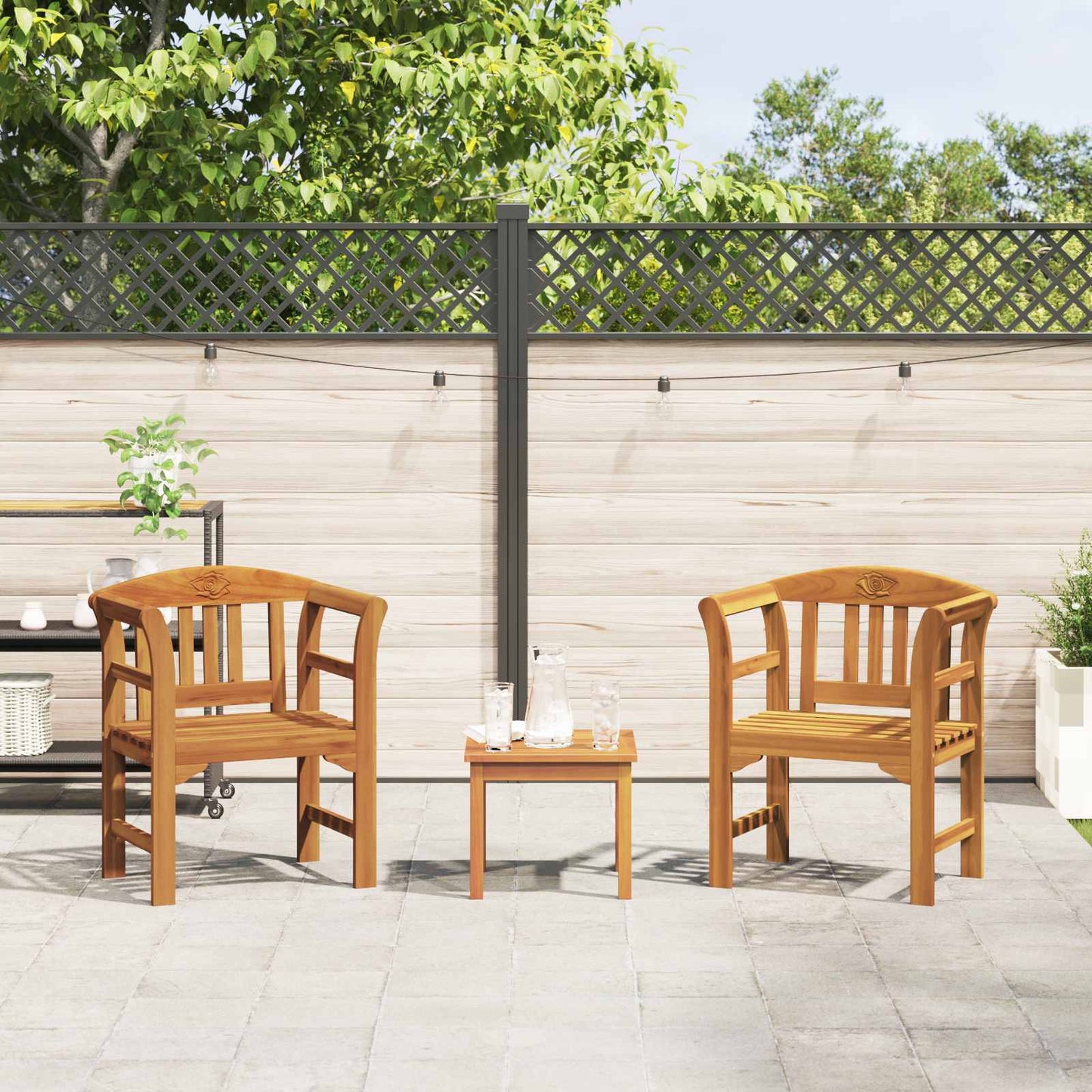 Set da giardino con divano a rosa 3 pcs | homemem39