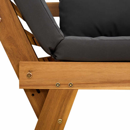 Panchina da giardino 3 in 1 con cuscini Naturale | homemem39