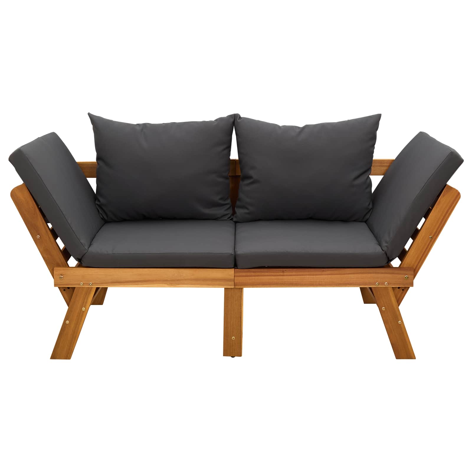 Panchina da giardino 3 in 1 con cuscini Naturale | homemem39