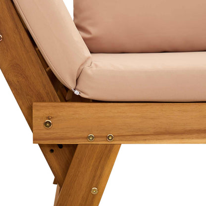 Panchina da giardino 3 in 1 con cuscini Naturale | homemem39