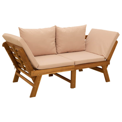 Panchina da giardino 3 in 1 con cuscini Naturale | homemem39