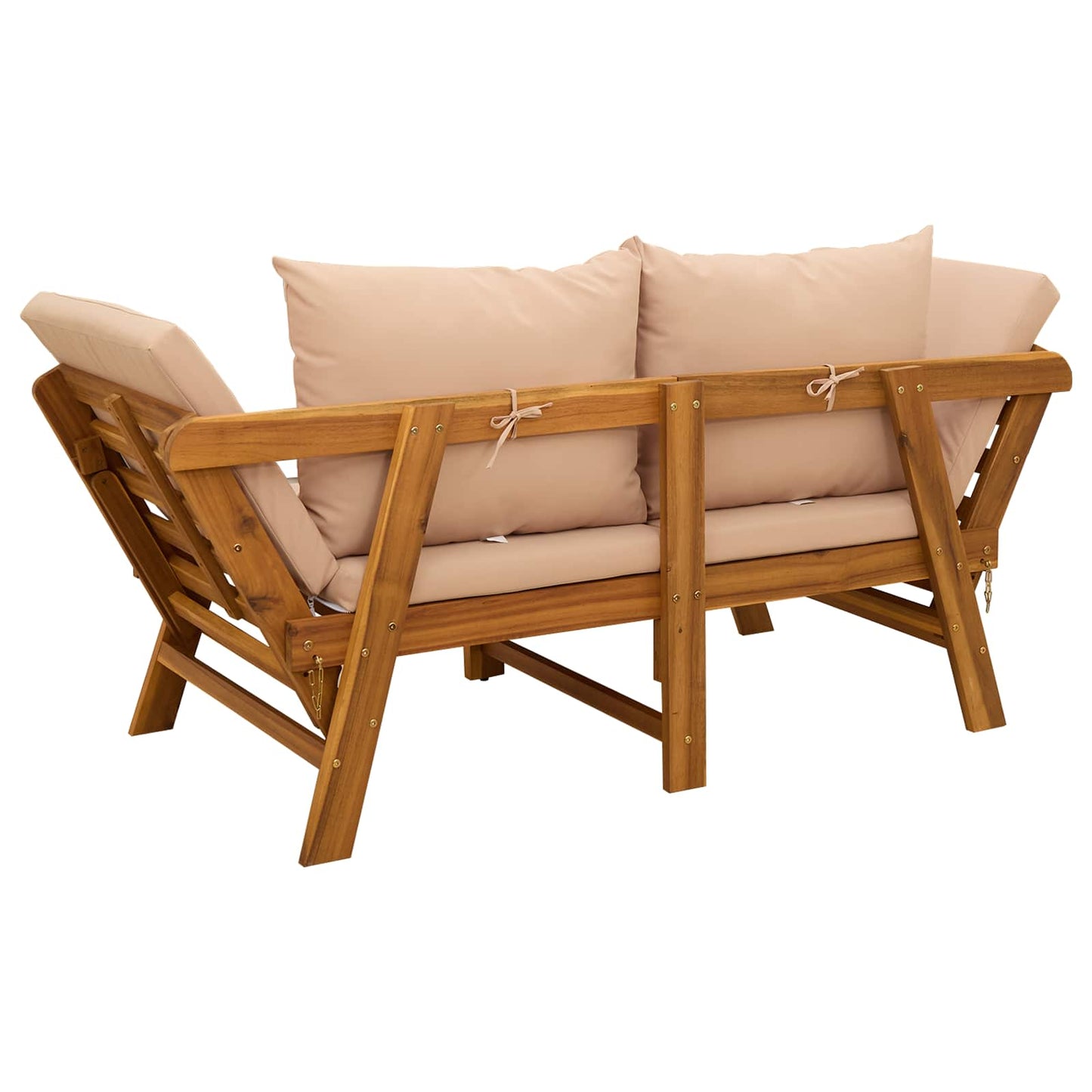 Panchina da giardino 3 in 1 con cuscini Naturale | homemem39