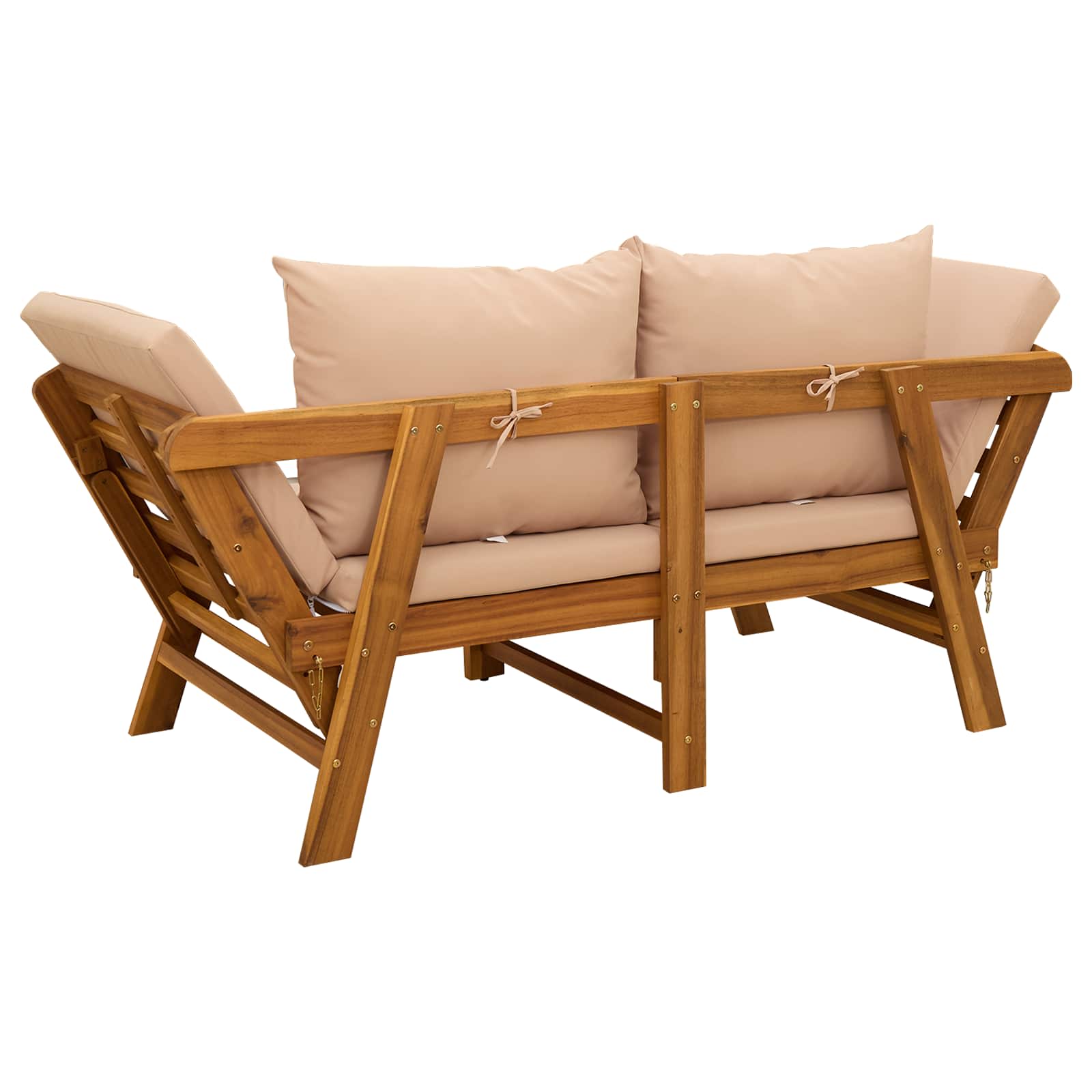 Panchina da giardino 3 in 1 con cuscini Naturale | homemem39