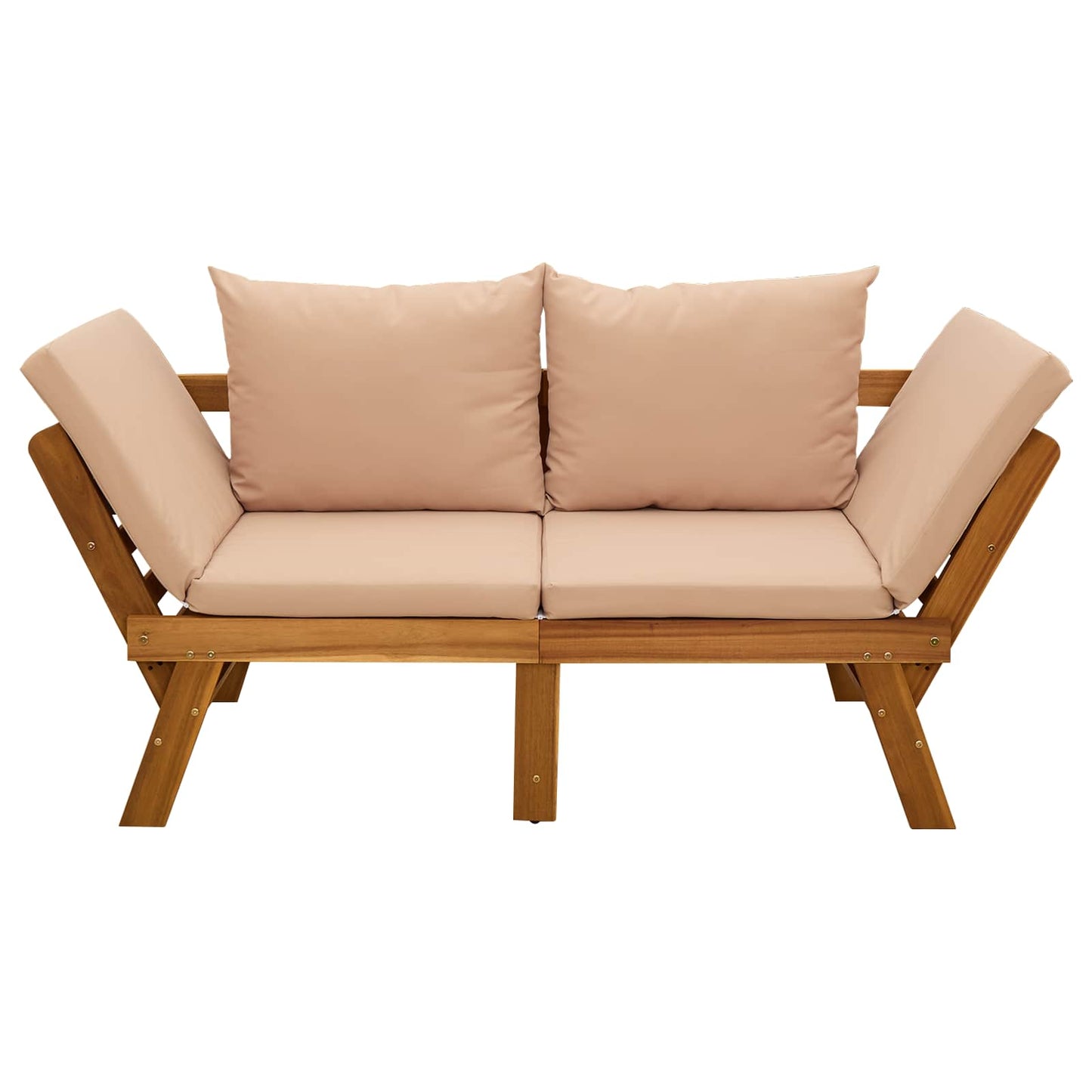 Panchina da giardino 3 in 1 con cuscini Naturale | homemem39