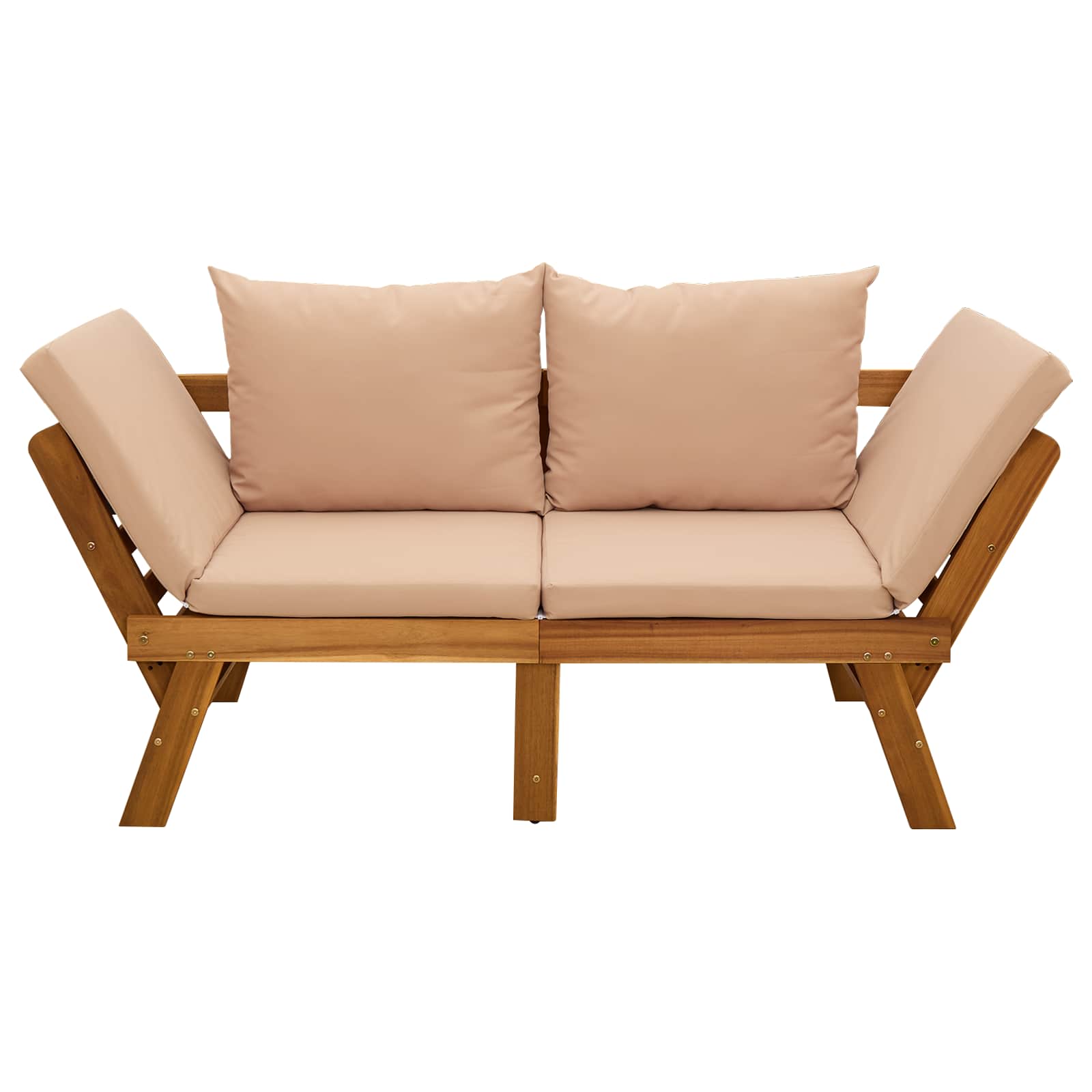 Panchina da giardino 3 in 1 con cuscini Naturale | homemem39