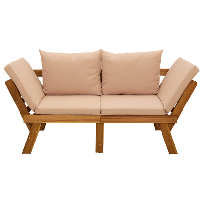 Panchina da giardino 3 in 1 con cuscini Naturale | homemem39