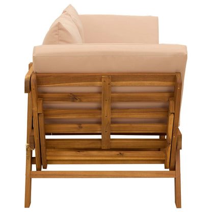 Panchina da giardino 3 in 1 con cuscini Naturale | homemem39