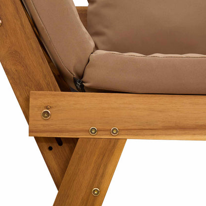 Panchina da giardino 3 in 1 con cuscini Naturale | homemem39