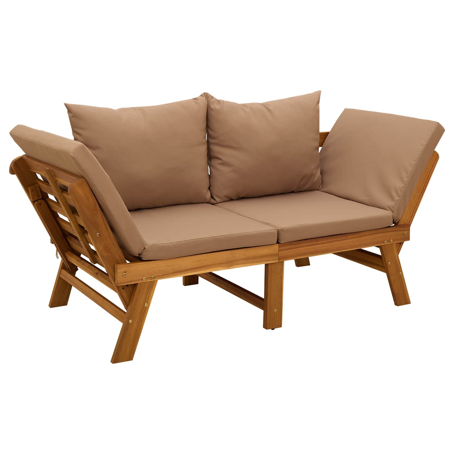 Panchina da giardino 3 in 1 con cuscini Naturale | homemem39