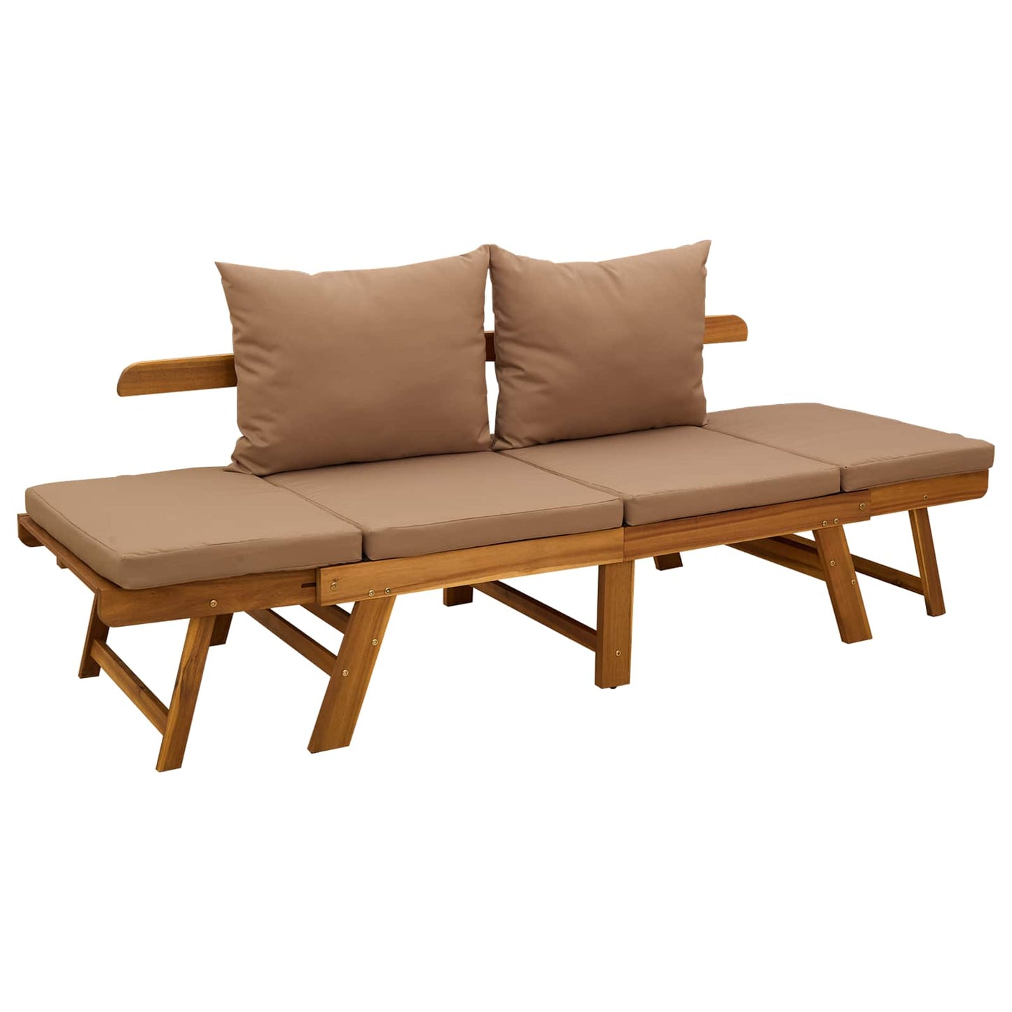 Panchina da giardino 3 in 1 con cuscini Naturale | homemem39