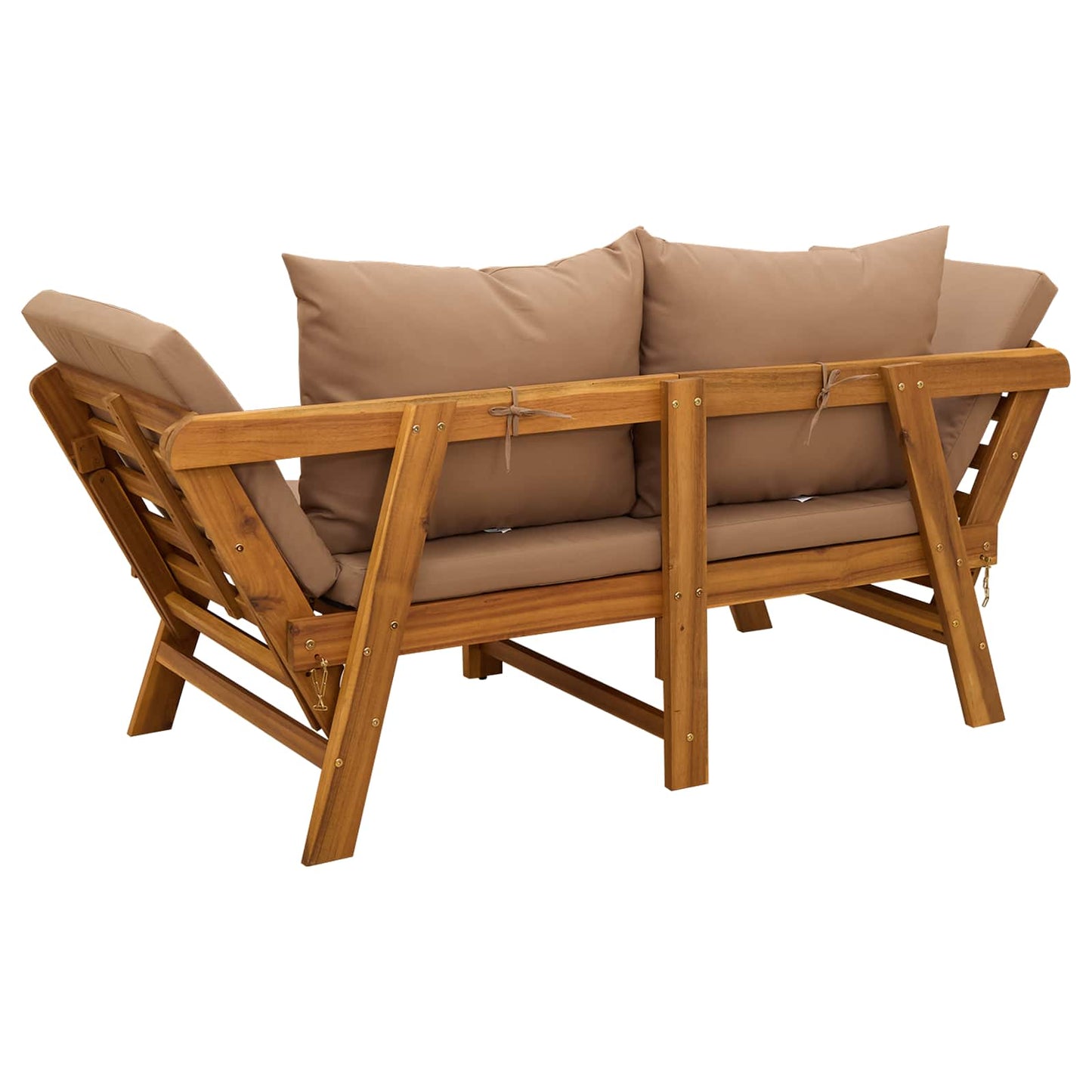 Panchina da giardino 3 in 1 con cuscini Naturale | homemem39