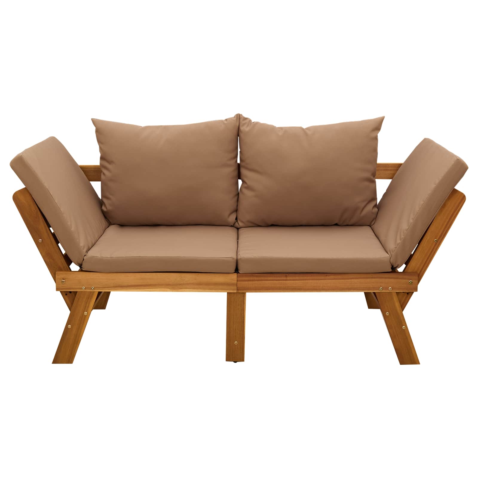 Panchina da giardino 3 in 1 con cuscini Naturale | homemem39