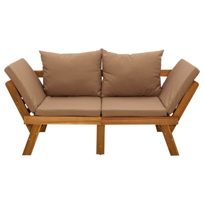 Panchina da giardino 3 in 1 con cuscini Naturale | homemem39