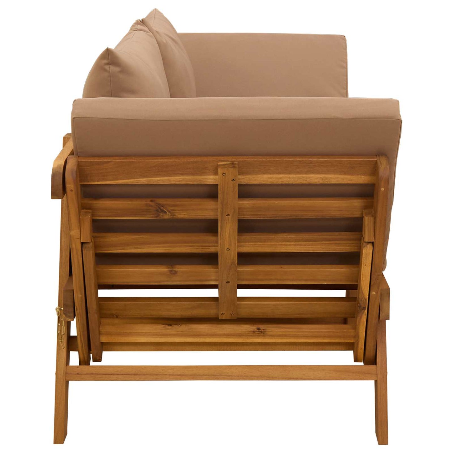 Panchina da giardino 3 in 1 con cuscini Naturale | homemem39