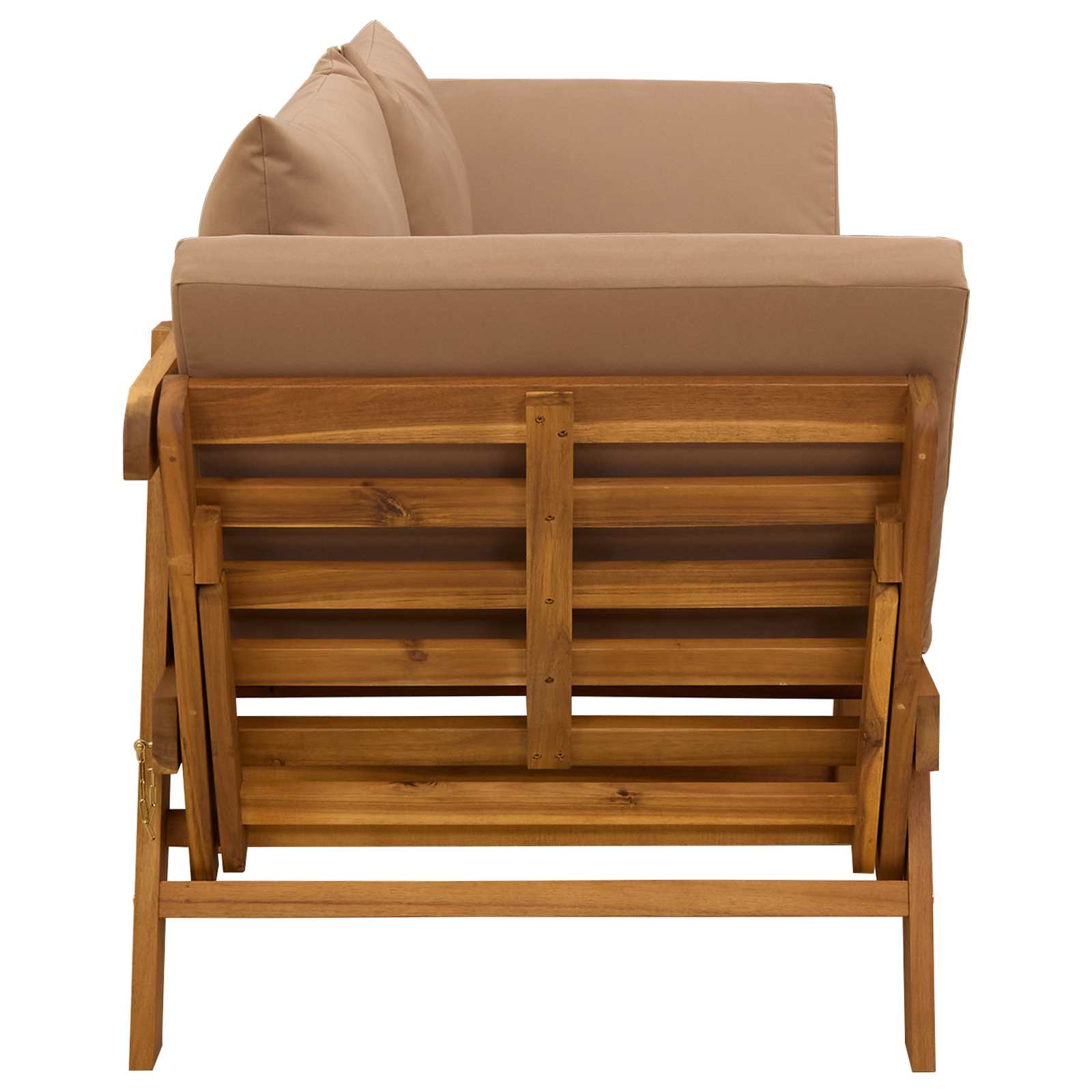 Panchina da giardino 3 in 1 con cuscini Naturale | homemem39