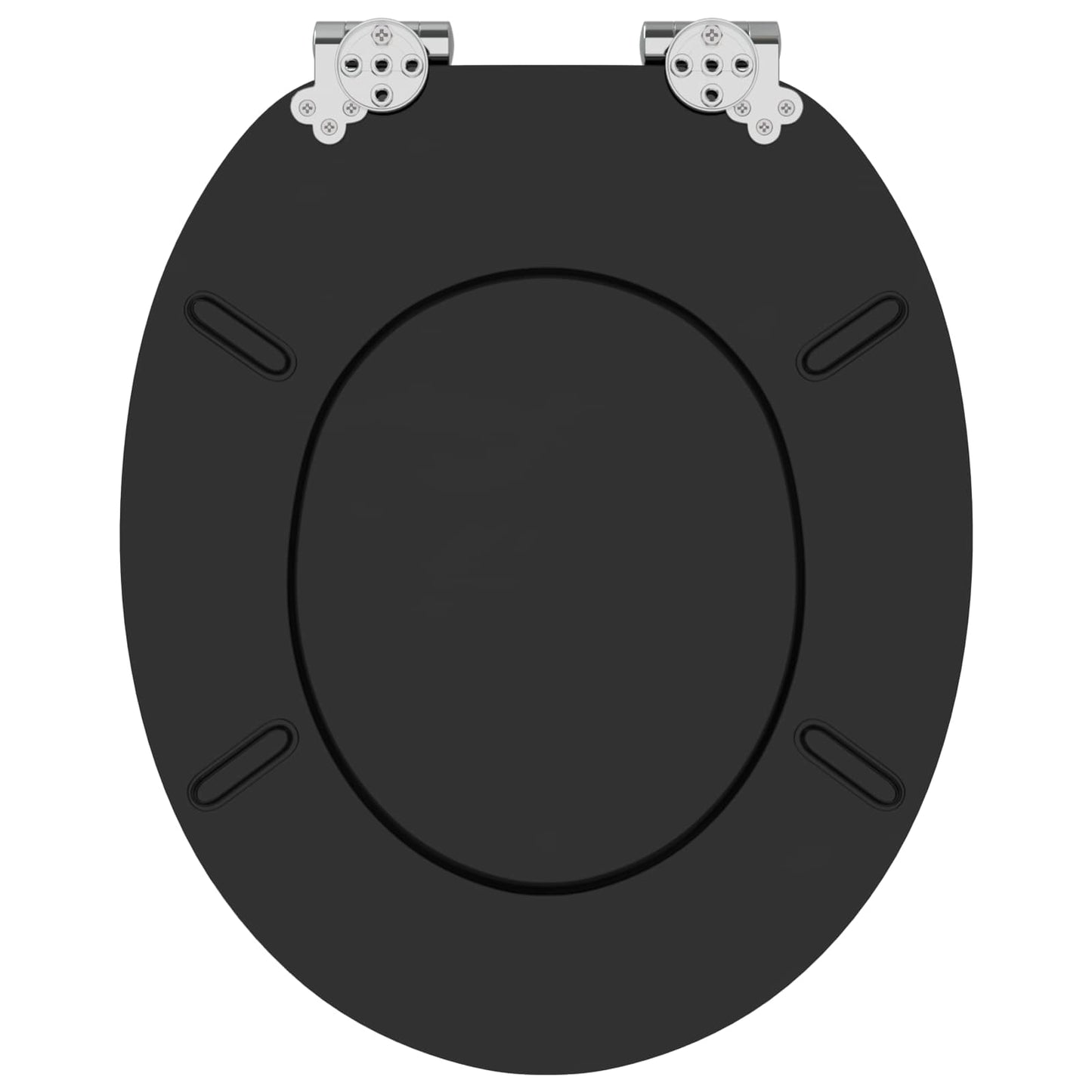 Sedile per toilette con chiusura morbida Nero 44 x 38 cm | homemem39